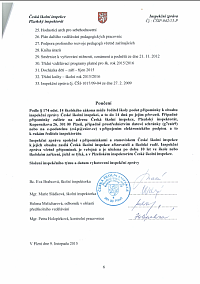 inspekční zpráva