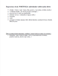 Otevřít info v pdf doporučený obsah portfolia - printscreen